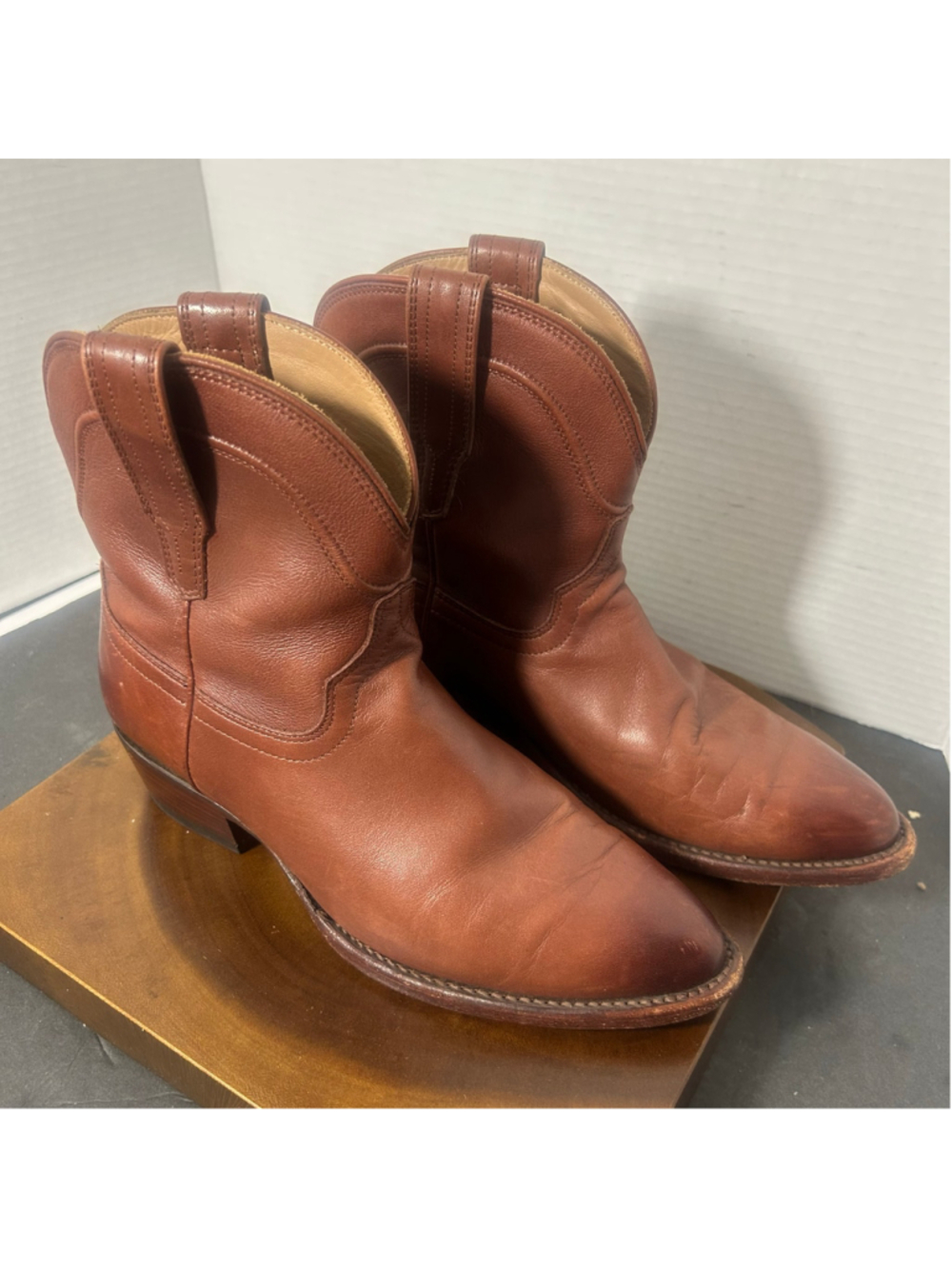 VTG Women's Tecovas Leather Cowgirl Boots Brown Size 8.5 Western Rodeo